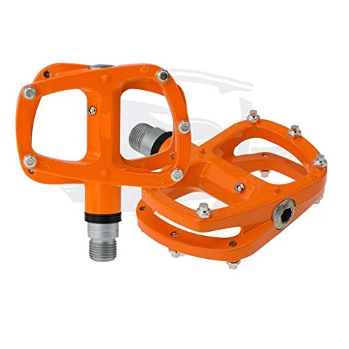 Mountain Bike Pedal : TOPRONG Highway Folding Bicycle Pedal Aluminum Alloy Lightweight Palin Folding Pedal Ankle (Color : Orange)