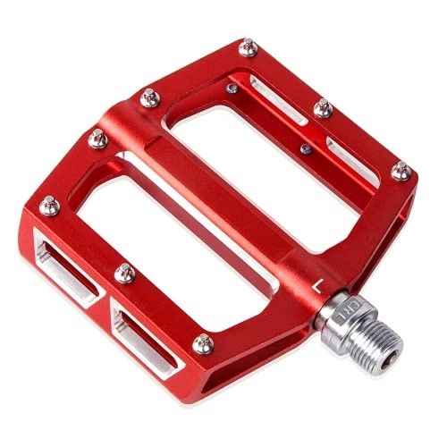 Mountain Bike Pedal : TOPVIP MTB Pedals Mountain Bike Pedals Lightweight Aluminum Alloy Wide Platform Non-Slip 9 / 16" Bicycle Pedal with Sealed 3 Bearing (RED)