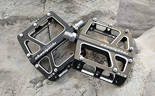 Mountain Bike Pedal : TRAACEM KC3 Mountain Bike Pedals, Bicycle Bearing Pedals Flat Large Bicycle Pedals, E