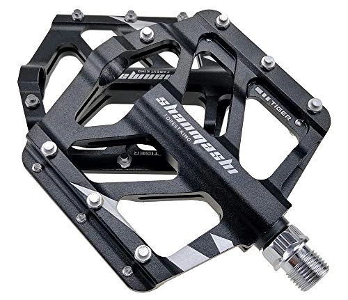 Mountain Bike Pedal : TRAACEM Mountain Bike Pedals, Flat Bearing Pedals, Wide And Comfortable, Non-Slip Feet, Climbing Pedals, F