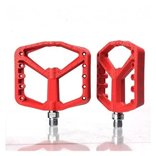 Mountain Bike Pedal : TRUSTTWO Fit For Bicycle Pedals Mtb Nylon Platform Footrest Flat Mountain Bike Paddle Grip Pedalen Bearings Footboards Cycling Foot Hold The NEW red
