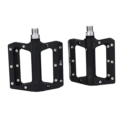 Mountain Bike Pedal : TRUSTTWO Fit For Bicycle Pedals Nylon Fiber Ultra-light Mountain Bike Pedal 4 Colors Big Foot Road Bike Bearing Pedals Cycling Parts The Noir