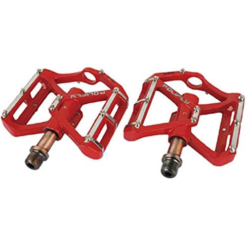 Mountain Bike Pedal : TTZHJIN Bike Pedals Bicycle Pedals Simple Fashion Anode Paint Super Light Aluminum Alloy Chrome Molybdenum Spindle 2 Bearing 14Mm Thread, Red-10×12cm