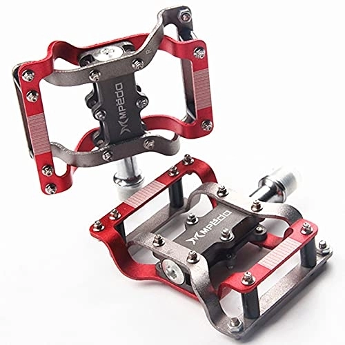 Mountain Bike Pedal : TTZHJIN Bike Pedals Mountain Bike Pedals Mountain Highway Anode Paint Super Light Aluminum Alloy Chrome Molybdenum Spindle 2 Bearing 14Mm Thread Easy To Install Non-Slip, Red-14mm