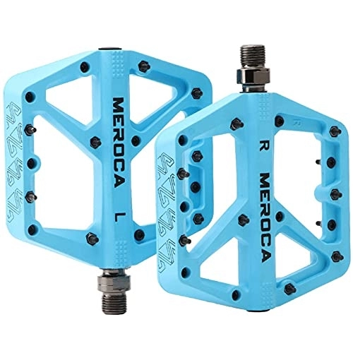Mountain Bike Pedal : TTZHJIN Bike Pedals Mountain Bike Pedals Nylon Fiber Chromium Molybdenum Steel Shaft Comes With 16 Cleats Strong And Sturdy Fashion 14Mm Universal Screw Sealed Bearing, 6 Colors, Blue-12.6×11.5cm