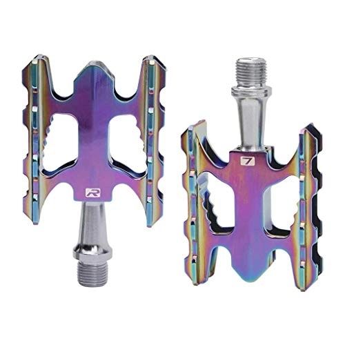 Mountain Bike Pedal : TYXTYX Aluminum MTB Mountain Bike Pedals, Alloy Antiskid Durable Bicycle Cycling Pedal Colorful - 228g / Pair