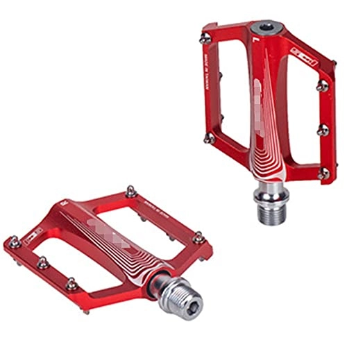 Mountain Bike Pedal : UFFD Mountain Bike Pedals Flat Bicycle MTB Pedals 9 / 16 Lightweight Road Bike Pedals Carbon Fiber Sealed Bearing Alloy Flat Pedals 2 Pair (Color : Red, Size : 11.3cmx8.8cmx5.7cm)