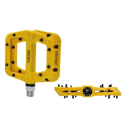 Mountain Bike Pedal : UFFD Mountain Bike Pedals MTB Pedals Bicycle Flat Pedals Aluminum 9 / 16" Sealed Bearing Lightweight Platform For Road Mountain BMX MTB Bike (Color : Yellow, Size : 100mmx125mmx109mm)