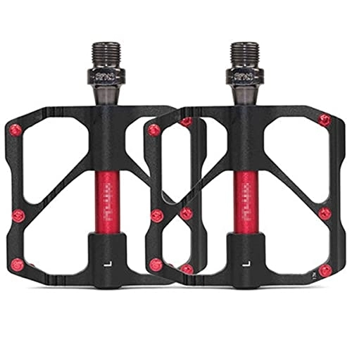 Mountain Bike Pedal : UFFD MTB Mountain Bike Pedals 3 Bearing Flat Platform Function Sealed Clipless Aluminum 9 / 16" Pedals with Cleats for Road (Color : D, Size : 114mmx93mm)