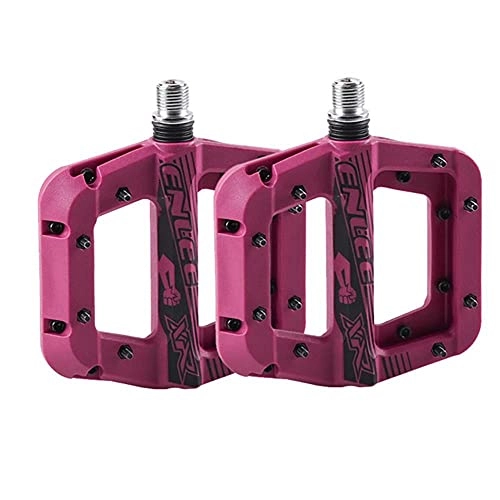 Mountain Bike Pedal : UKKD Bicycle Pedals Mtb Mountain / Road Bike Nylon Fibre Bearing Pedals Antiskid Ultralight 323G Bicycle Pedal Cycling Accessor-Purple