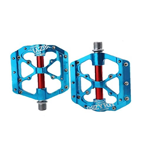 Mountain Bike Pedal : Ultra Strong Aluminum Alloy Platform Mountain Bike Pedals Cycling Sealed Bearings Light Weight Bicycle Pedals Blue