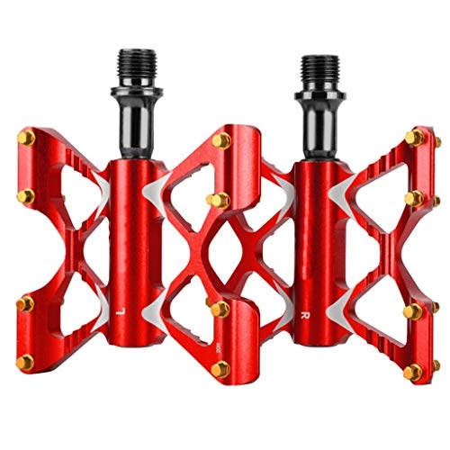 Mountain Bike Pedal : Ultralight Alloy Bicycle Pedals, Non-slip, Durable Accessories For Mountain Or Road Biking (Color : Red)