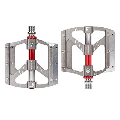 Mountain Bike Pedal : Ultralight Bicycle Pedals 3 Sealed Bearing Aluminum Alloy Mountain Bike Pedal (Color : GY)