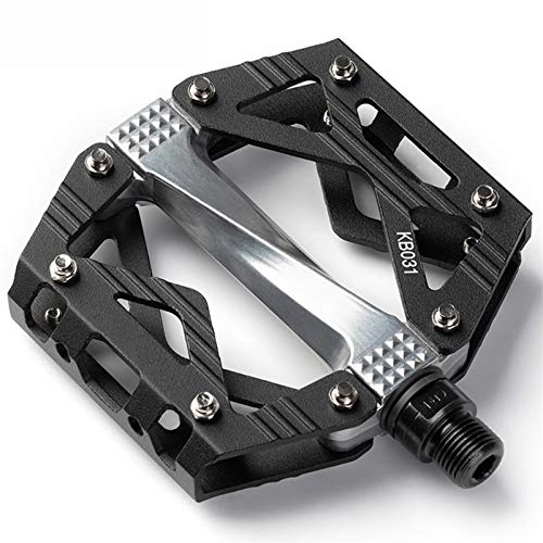 Mountain Bike Pedal : Ultralight Bicycle Pedals Flat Alloy Pedals Mountain Bike Pedals 9 / 16" Sealed Bearings Pedals Non-Slip Flat Pedals (Color : A013 Black)
