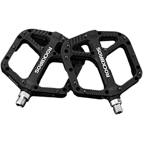 Mountain Bike Pedal : Ultralight Seal Bearings Bicycle Bike Pedals Cycling Nylon MTB BMX Pedals Bicycle Parts Accessories-Black (widened)