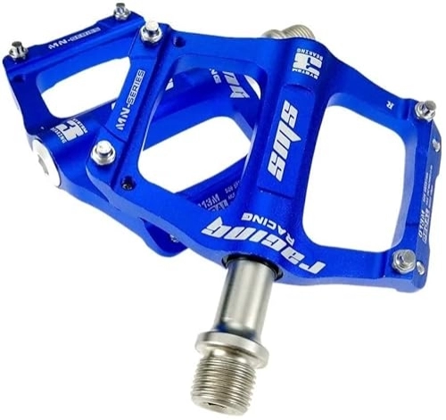 Mountain Bike Pedal : Universal Footrests For Mountain Bikes Aluminium Alloy Pedals For Anti-slip Spikes For Cycling Equipment (Color : Blue, Size : Free size)