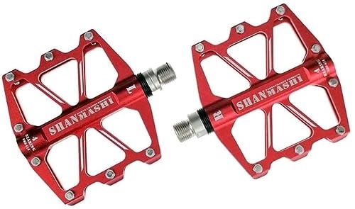 Mountain Bike Pedal : Universal Footrests For Mountain Bikes Aluminium Alloy Pedals For Anti-slip Spikes For Cycling Equipment (Color : Red, Size : Free size)
