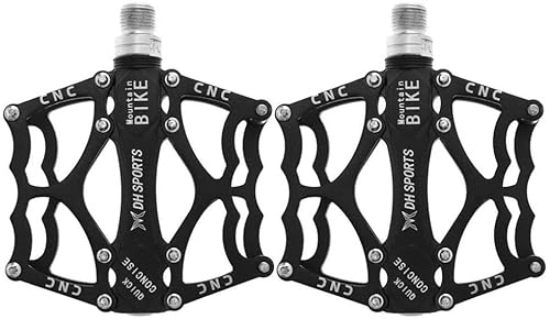 Mountain Bike Pedal : Universal Footrests For Mountain Bikes Aluminium Alloy Pedals For Anti-slip Spikes For Cycling Equipment (Color : Schwarz, Size : Free size)