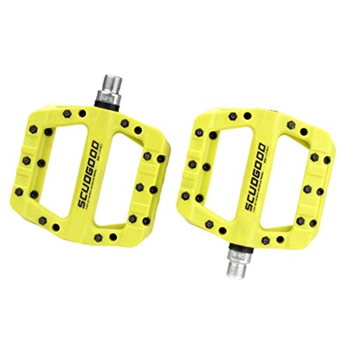 Mountain Bike Pedal : Universal Mountain Bike Pedals 9 / 16 Cycling Sealed Bearing Bicycle Pedals Flat Platform Pedals - Yellow