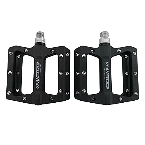 Mountain Bike Pedal : UPANBIKE Bicycle Pedals 9 / 16" Spindle Nylon Fiber MTB Mountain Bike Road Bicycle Pedals(Black)