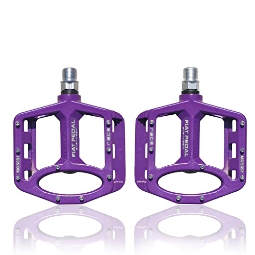 Mountain Bike Pedal : UPANBIKE Magnesium Alloy Bike Pedals 9 / 16 inch Spindle Bearing High-Strength Non-Slip Large Flat Platform for Mountain Bike Road Bicycle (Purple)