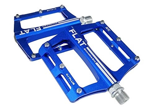 Mountain Bike Pedal : UPANBIKE Mountain Bike Bearing Pedals 9 / 16 inch Spindle Aluminum Alloy Flat Platform for BMX MTB Road Bicycle (Blue)