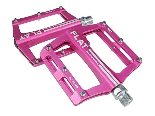 Mountain Bike Pedal : UPANBIKE Mountain Bike Bearing Pedals 9 / 16 inch Spindle Aluminum Alloy Flat Platform for BMX MTB Road Bicycle (Pink)