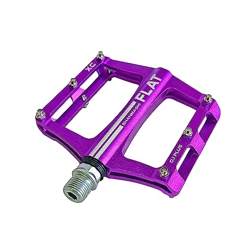 Mountain Bike Pedal : UPANBIKE Mountain Bike Bearing Pedals 9 / 16 inch Spindle Aluminum Alloy Flat Platform for BMX MTB Road Bicycle (Purple)