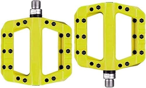 Mountain Bike Pedal : Utopone Road and mountain bike pedals, Bicycle Pedal Road BMX Mountain Bike Flat Pedals Nylon Multi-Colors MTB Cycling Sports Ultralight Accessories 355g (Color : 12c Light green)