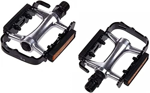 Mountain Bike Pedal : Utopone Road and mountain bike pedals, Mountain Bike Pedals 9 / 16 Inch Aluminum Alloy MTB Bicycle Pedals Fits Most Adult Bikes Adult Replacement 255g (Color : Black Silver)