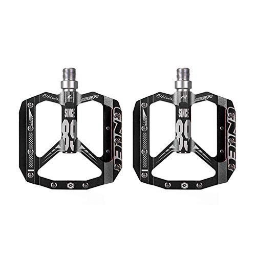 Mountain Bike Pedal : Vakind ENLEE Aluminium Alloy Flat Non-Slip Bicycle Pedals for Mountain Bikes and All Terrain Bikes, Black