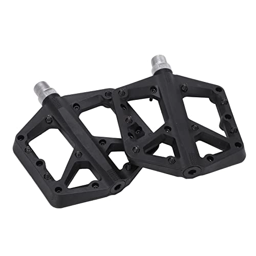 Mountain Bike Pedal : Veloraa Mountain Bike Pedal, Bicycle Platform Pedals Flat 9 / 16 inch Lightweight Wear Resistant Nylon Fiber for City Bikes for Road Bikes for Folding Bikes(black)