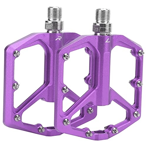 Mountain Bike Pedal : Veloraa Mountain Bike Pedals, Micro‑groove Design DU Bearing System Bicycle Platform Flat Pedals Hollow Design Practical for Outdoor(Purple)