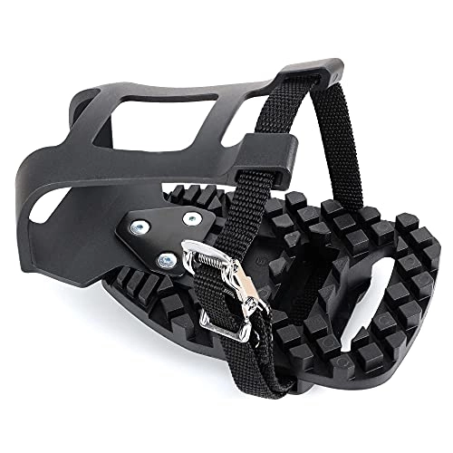 Mountain Bike Pedal : Venzo Compatible with Peloton Bike and Bike+ Pedal Toe Clips Cage - Indoor Exercise Spin Bike Pedal Adapters -Convert Compatible with Look Delta Pedals to Toe Clip Straps– Ride with Sneakers