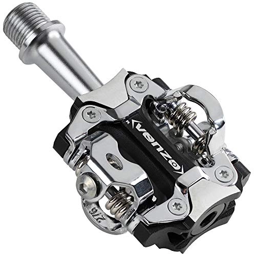 Mountain Bike Pedal : Venzo MTB Mountain Bike CNC Cr-Mo 6061 Aluminum Sealed Clipless Pedals 9 / 16" Compatible with Shimano SPD Type Cleats SM-SH51 MTB Shoes - Easy Clip in