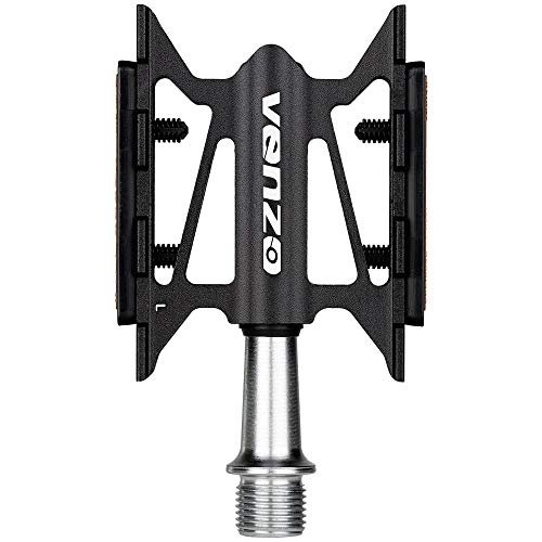 Mountain Bike Pedal : Venzo MTB Mountain Bike CNC Cr-Mo Forged 6066 Sealed Clipless Pedals 9 / 16" Compatible with Shimano SPD Type Cleats SM-SH51 MTB Shoes - Easy Clip in