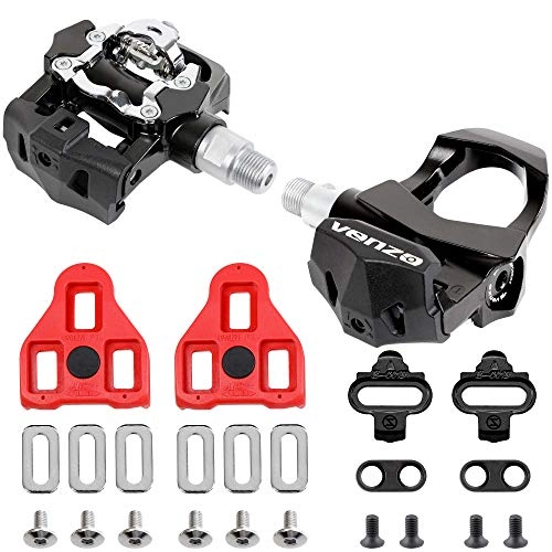 Mountain Bike Pedal : Venzo Sealed Fitness Exercise Spin Bike CNC Pedals Compatible with - Look ARC Delta - Shimano SPD- Toe Clip or Cage - 9 / 16" Thread for Peloton - Options: Double, Triple, Toe Clips (Delta & SPD)