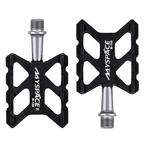 Mountain Bike Pedal : Vests Bicycle Pedals Mountain Bike Pedals Bike Pedal Bicycle Platform Flat Pedals Cycling Lightweight Non-Slip Ultra Sealed Bearing Aluminum Alloy Pedal for Road Mountain Bike