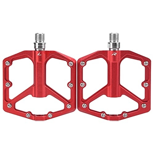 Mountain Bike Pedal : VGEBY Bike Pedals, 1 Pair Mountain Bike Pedals Aluminium Alloy Non?Slip Bicycle Flat Pedals for Road Mountain BMX MTB Bike(Red)