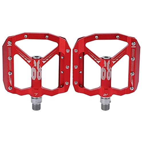 Mountain Bike Pedal : VGEBY Bike Pedals, 2pcs Mountain Bike Pedals Non‑Slip DU Bearing Lightweight Bicycle Platform Flat Pedals(red) Bicycles and accessories Riding