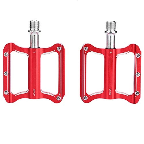 Mountain Bike Pedal : VGEBY1 1Pair Bike Pedals, Bearing Alloy Flat Pedals Mountain Bicycle Road Cycling Pedals (red)
