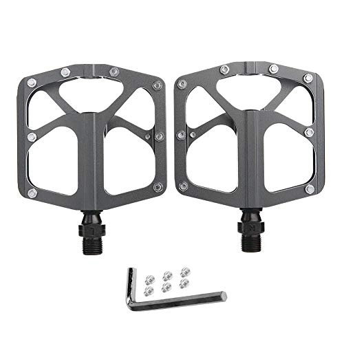 Mountain Bike Pedal : VGEBY1 Mountain Bike Pedals, Bike Non-Slip Platform 3 Sealed Bearing 9 / 16" Screw Pedals with Hexagon Wrench(Grey)