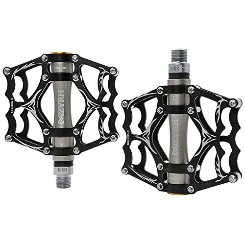 Mountain Bike Pedal : VOANZO Bike Pedals, Bicycle Pedals Aluminum Antiskid Durable Moun tain Bike Pedals, MTB BMX Cycling Bicycle Pedals (Black+Gray)