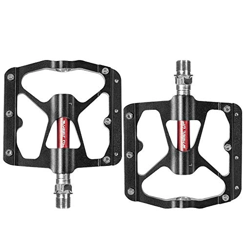 Mountain Bike Pedal : Vobajf Bicycle Pedals Bicycle Pedal Mountain Bike Palin Bearing Aluminum Alloy Bicycle Pedal Pedals (Color : Black, Size : One size)