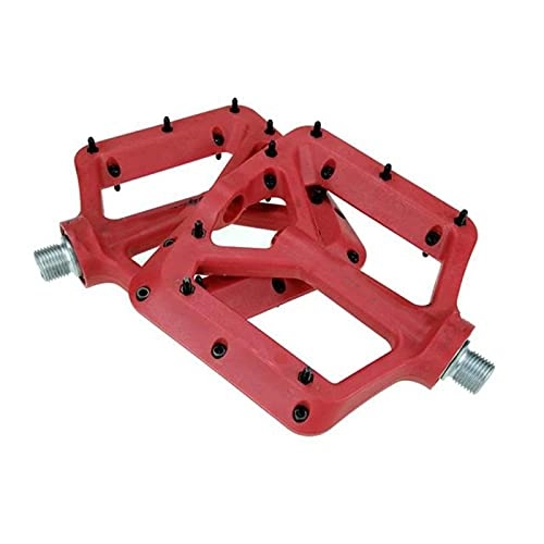 Mountain Bike Pedal : Vobajf Bicycle Pedals Bicycle Pedals Composite MTB Road Bike Pedals Large Wide Bearing Ultralight Cycling Pedals Pedals (Color : Red, Size : 11.8x12x2.1cm)