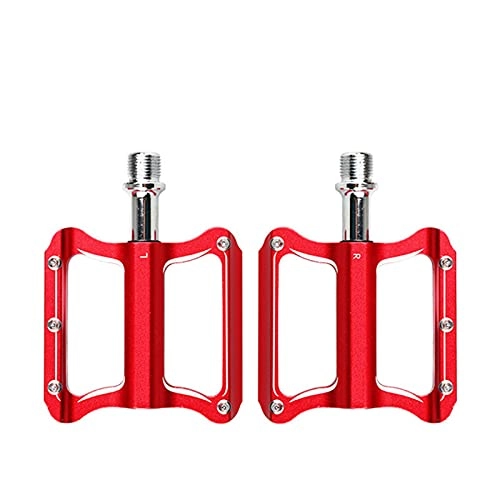 Mountain Bike Pedal : Vobajf Bicycle Pedals Mountain Bicycle Pedals MTB Platform Aluminum Road Bike Pedals Folding Bike Pedals Bicycle Parts Pedals (Color : Red, Size : 10.5x8.15cm)