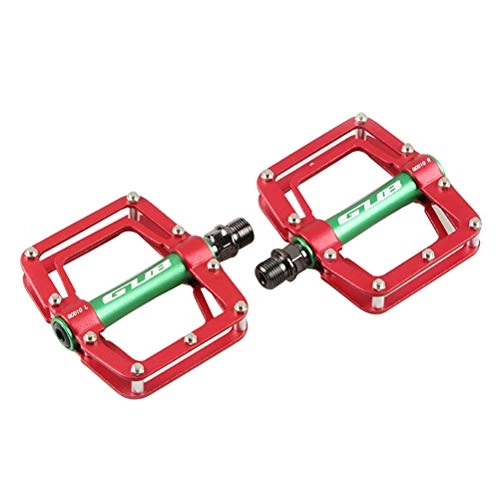 Mountain Bike Pedal : VOSAREA A Pair of Bicycle Pedal Universal Mountain Bike Pedal Non-Slip Bicycle Platform Flat Pedal (Red Green)