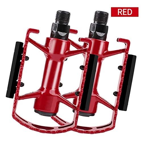 Mountain Bike Pedal : WANGDANA Antiskid Bicycle Pedal Aluminum Alloy Mtb Mountain Bike Pedal Platform Outdoor Sports Bicycle Pedal, Red