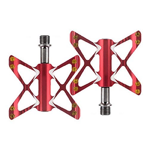 Mountain Bike Pedal : WANGDANA Bicycle Pedal Mountain Bike Pedal Spindle Axle Mtb Road Cycling Self Lubricating 3 Bearing Ultralight Pedals Dark Red