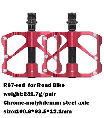 Mountain Bike Pedal : WANGDANA Ultra-Light Bicycle Pedal Cnc Magnesium Alloy Mountain Bicycle Pedal Road Mtb 6 Sealed Bearing Pedal Road Red